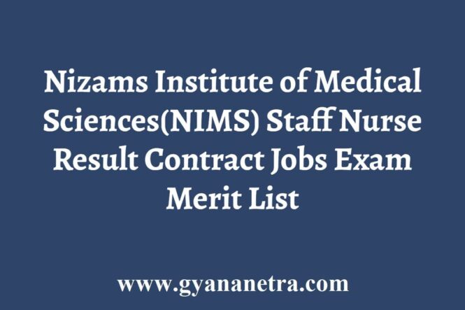 NIMS Staff Nurse Result