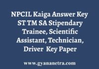 NPCIL Kaiga Answer Key