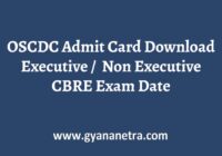 OSCDC Admit Card CBRE Exam
