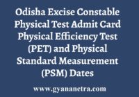 Odisha Excise Constable Physical Admit Card