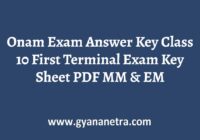 Onam Exam Answer Key Paper PDF Download