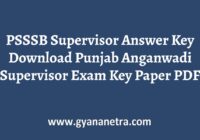 PSSSB Supervisor Answer Key Paper PDF