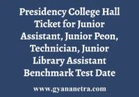 Presidency College Hall Ticket