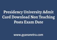 Presidency University Admit Card Download