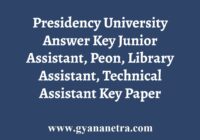 Presidency University Answer Key