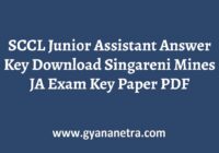 SCCL Junior Assistant Answer Key Paper
