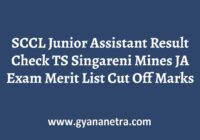 SCCL Junior Assistant Result Merit List