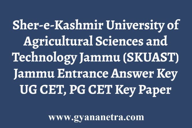 SKUAST Jammu Entrance Answer Key
