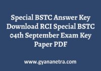 Special BSTC Answer Key Paper PDF