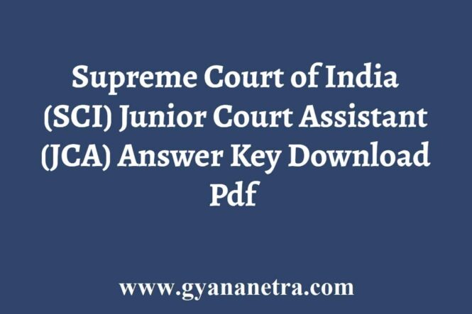 Supreme Court JCA Answer Key