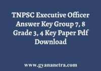 TNPSC Executive Officer Answer Key