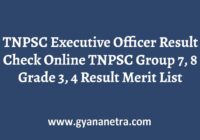 TNPSC Executive Officer Result Grade 3 4 Exam