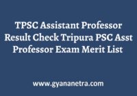 TPSC Assistant Professor Result Merit List