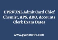 UPRVUNL Admit Card Exam Date