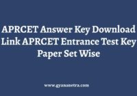 APRCET Answer Key Download PDF