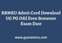 BBMKU Admit Card Exam Date