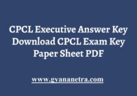 CPCL Executive Answer Key Paper PDF