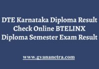 DTE Karnataka Diploma Result Check Online