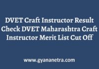 DVET Craft Instructor Result Merit List