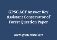 GPSC ACF Answer Key Paper