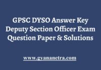 GPSC DYSO Answer Key Paper