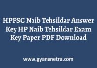 HP Naib Tehsildar Answer Key Paper