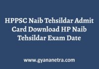 HPPSC Naib Tehsildar Admit Card Exam Date