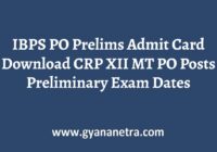 IBPS PO Prelims Admit Card MT Exam Date