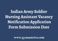 Indian Army Nursing Assistant Vacancy