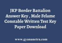 JKP Border Battalion Answer Key