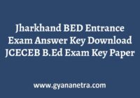 Jharkhand BED Entrance Exam Answer Key Paper