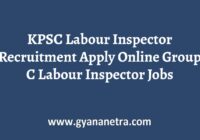 KPSC Labour Inspector Recruitment Notification