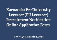 Karnataka PU Lecturer Recruitment