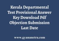 Kerala Departmental Test Provisional Answer Key