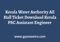 Kerala Water Authority AE Hall Ticket