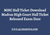MHC Hall Ticket Download Exam Date