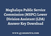 Meghalaya PSC LDA Answer Key