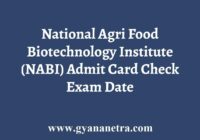 NABI Admit Card