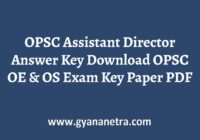 OPSC Assistant Director Answer Key Paper PDF