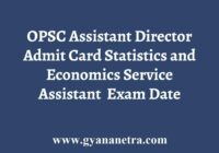 Odisha Assistant Director Admit Card
