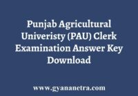 PAU Clerk Answer Key