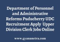 Puducherry UDC Recruitment
