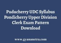 Puducherry UDC Syllabus Exam Pattern