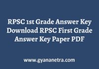 RPSC 1st Grade Answer Key Paper PDF