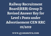 RRB Revised Answer Key