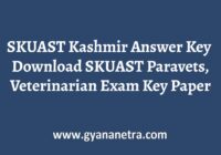 SKUAST Kashmir Answer Key Paper PDF