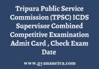 TPSC ICDS Supervisor Admit Card