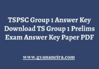 TSPSC Group 1 Answer Key Prelims Exam