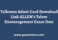Tallentex Admit Card Exam Date