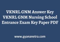 VKNRL GNM Answer Key Paper PDF